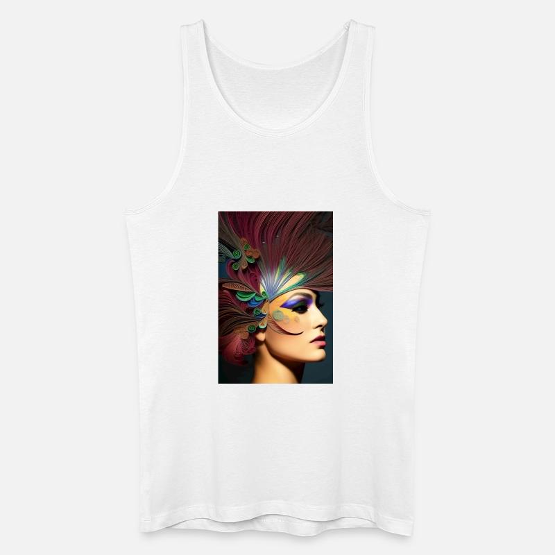 Abstrakte Gesichts Kunst - Männer Bio Tank Top - Weiß