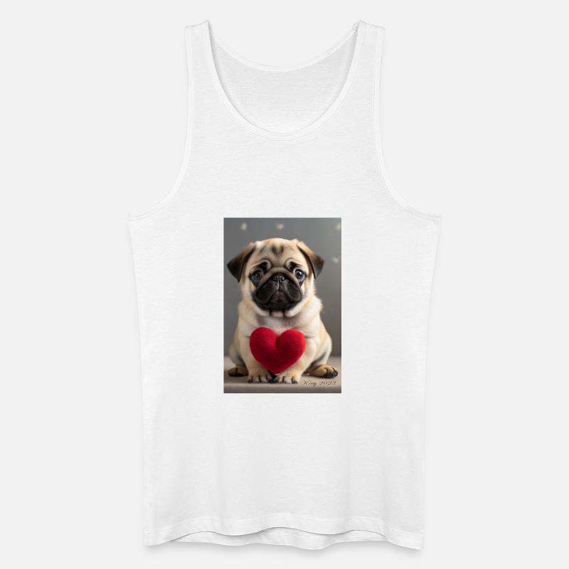 Niedlicher Welpe mit Herz - Männer Bio Tank Top - Weiß