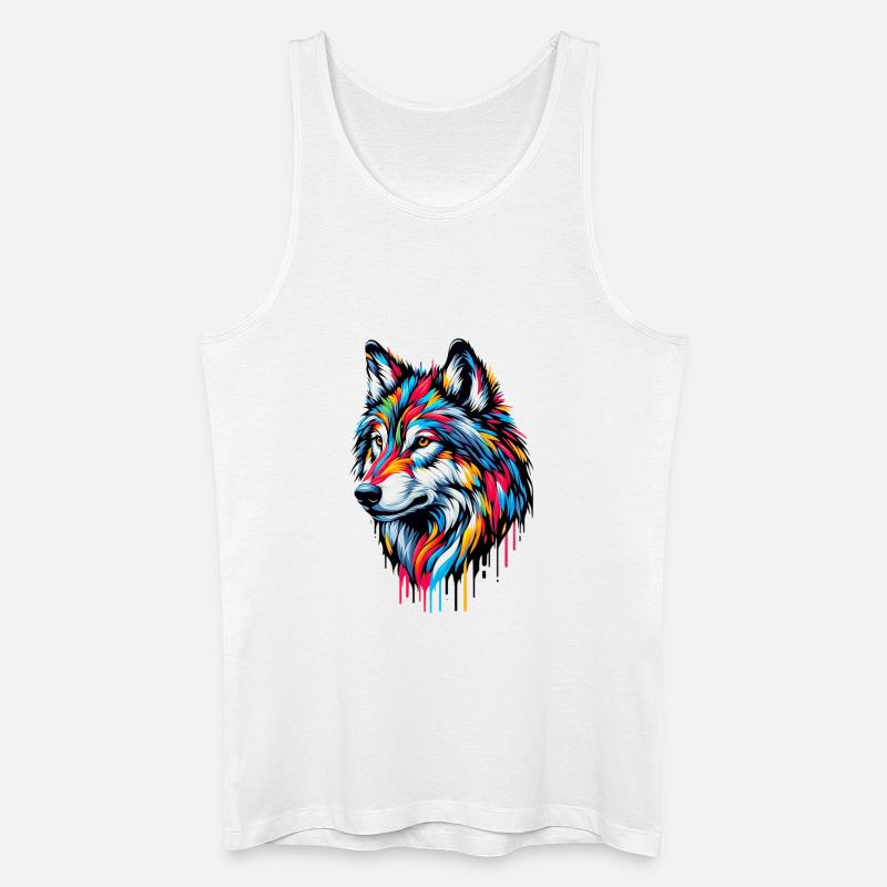 Wolf - Männer Bio Tank Top - Weiß