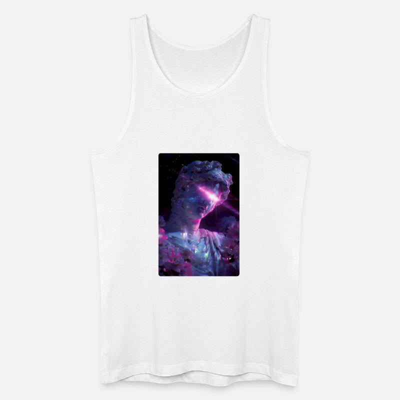 Vaporwave Glitch Punk David Statue - Männer Bio Tank Top - Weiß