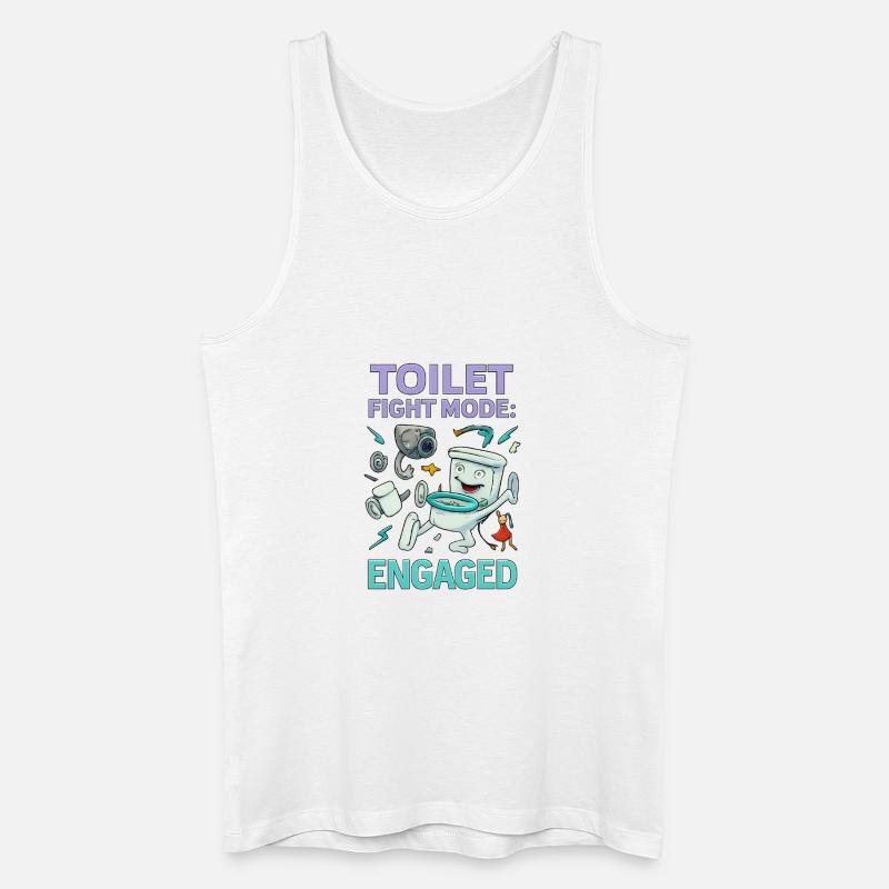 Toilettenkampf-Modus – Absurdes Hirnfäule-Design - Männer Bio Tank Top - Weiß