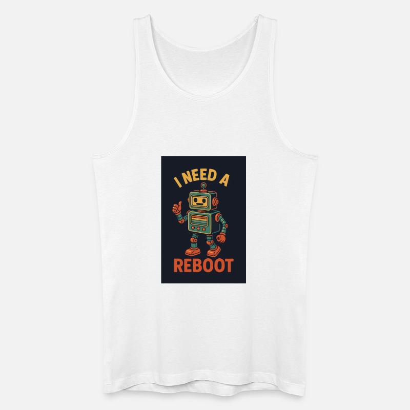 Reboot retro KI Roboter - Männer Bio Tank Top - Weiß