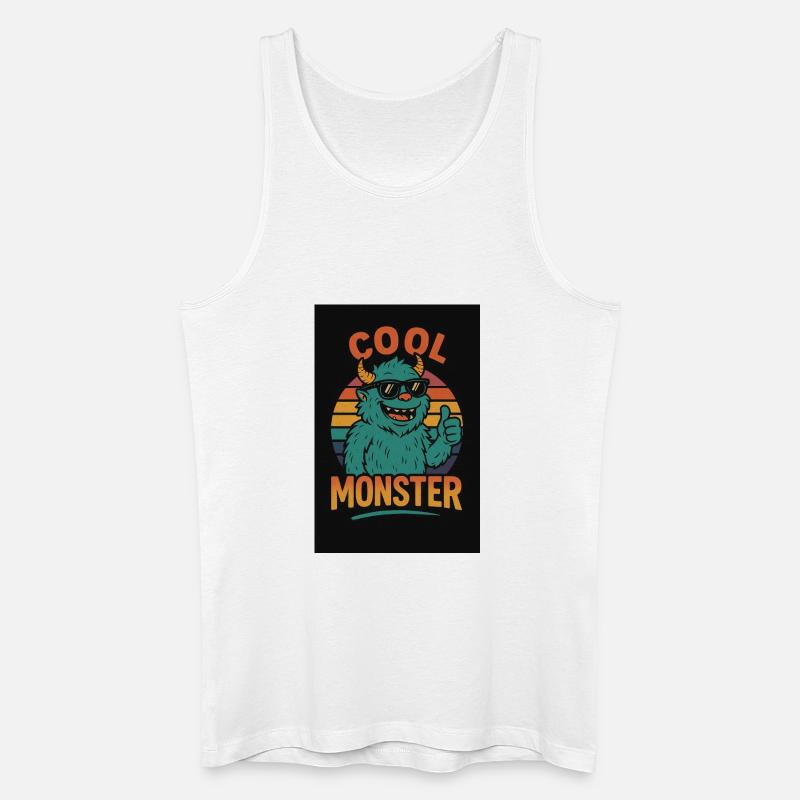 Cool Monster - Männer Bio Tank Top - Weiß