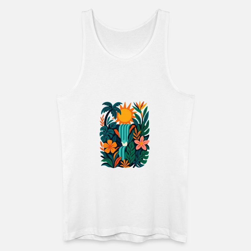 Lebendiger Dschungel - Männer Bio Tank Top - Weiß