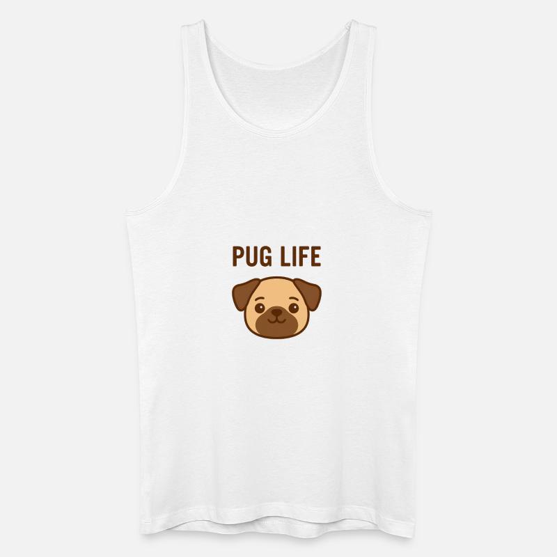 Pug Life – Mops mit Stil - Männer Bio Tank Top - Weiß