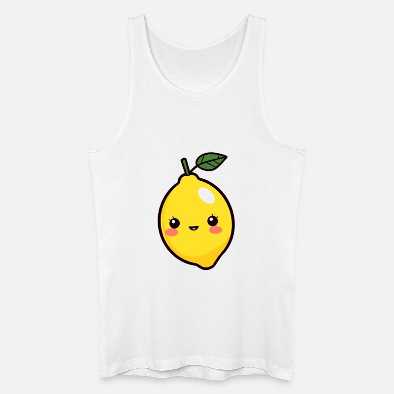 Zitrone - Männer Bio Tank Top - Weiß