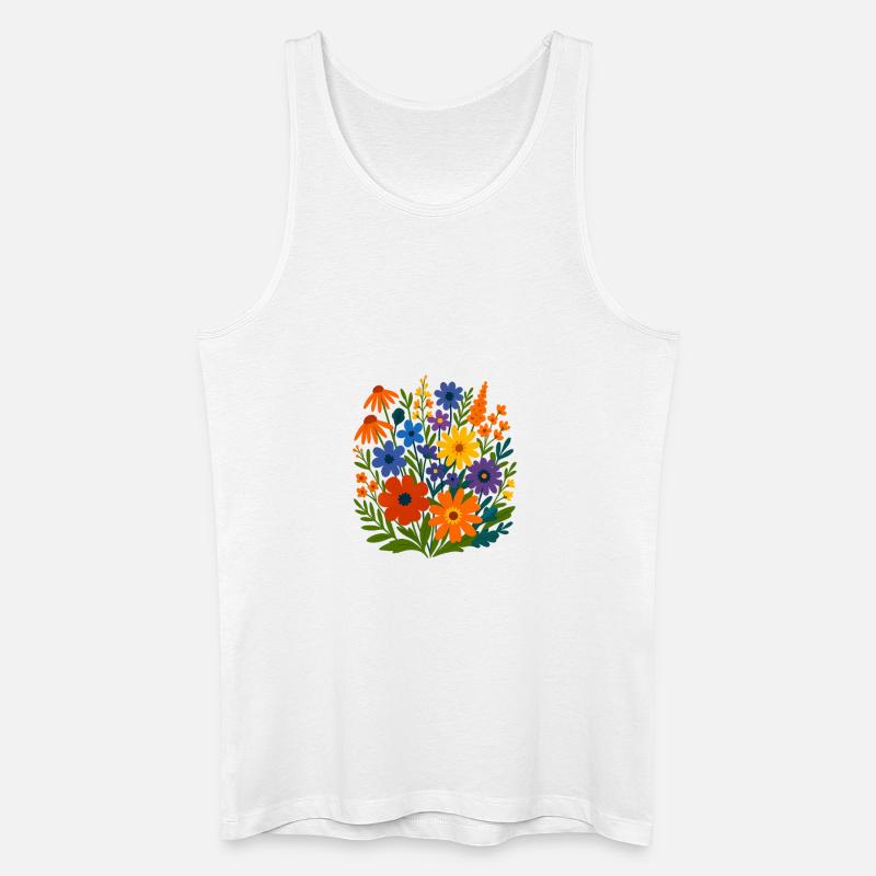Wildblumen-Blütenlandschaft - Männer Bio Tank Top - Weiß