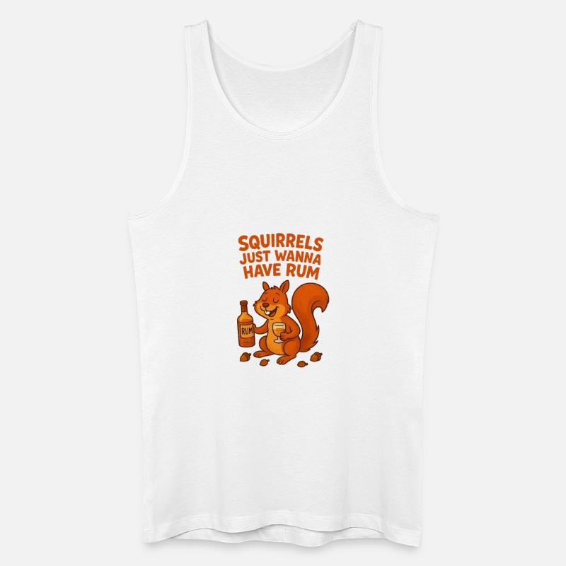 Eichhörnchen mit Rum und Humor - Männer Bio Tank Top - Weiß