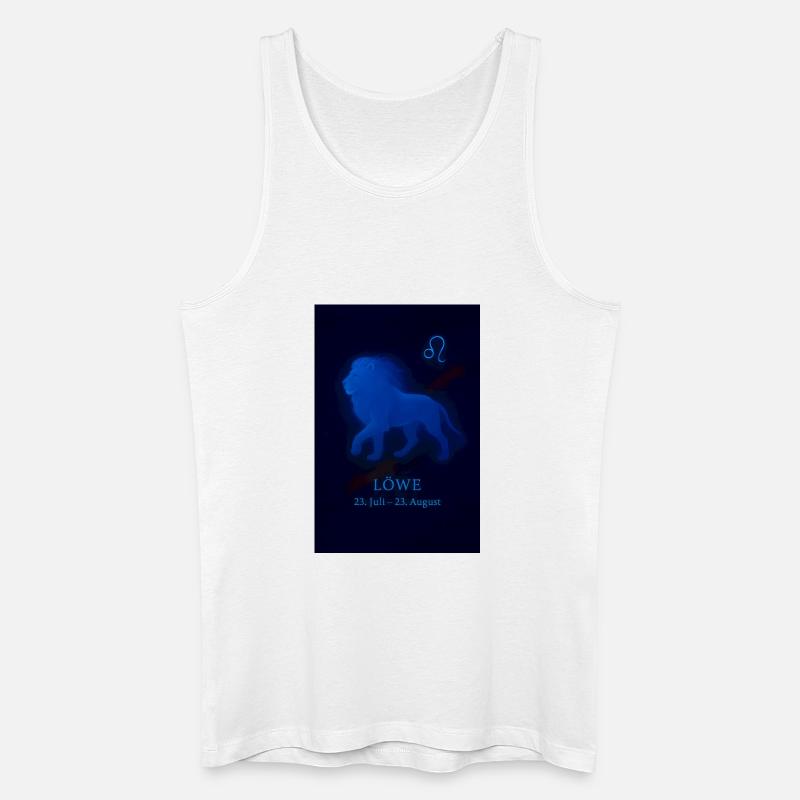 Löwe Sternzeichen 23.07. – 22.08. Neon Design  - Männer Bio Tank Top - Weiß
