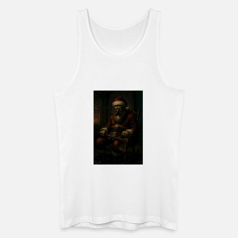 Dunkler Weihnachtsmann mit Axt - Männer Bio Tank Top - Weiß