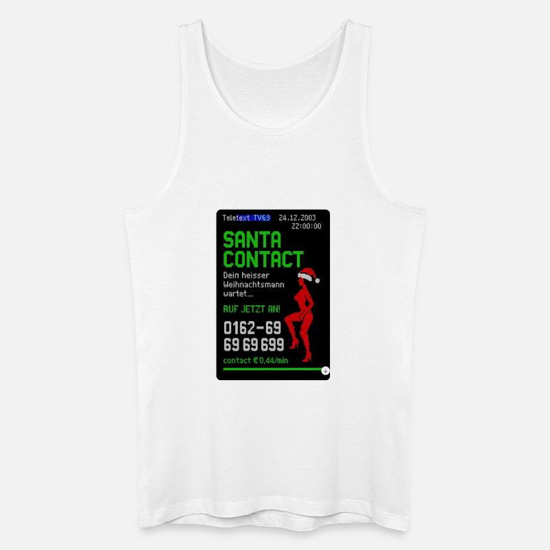 Weihnachtsmann Kontakt Witz Design - Männer Bio Tank Top - Weiß