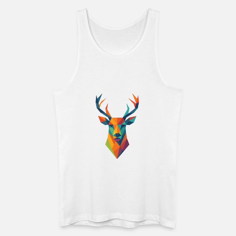 Hirsch | Hirschkopf Print / Druck / Design - Männer Bio Tank Top - Weiß
