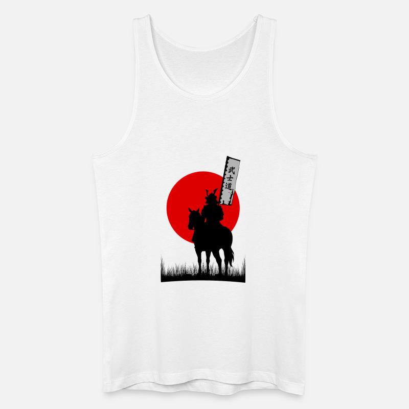 BUSHIDO, SAMURAI-KRIEGER-CODE | 8K SAUBERE SILHOUTTE - Männer Bio Tank Top - Weiß
