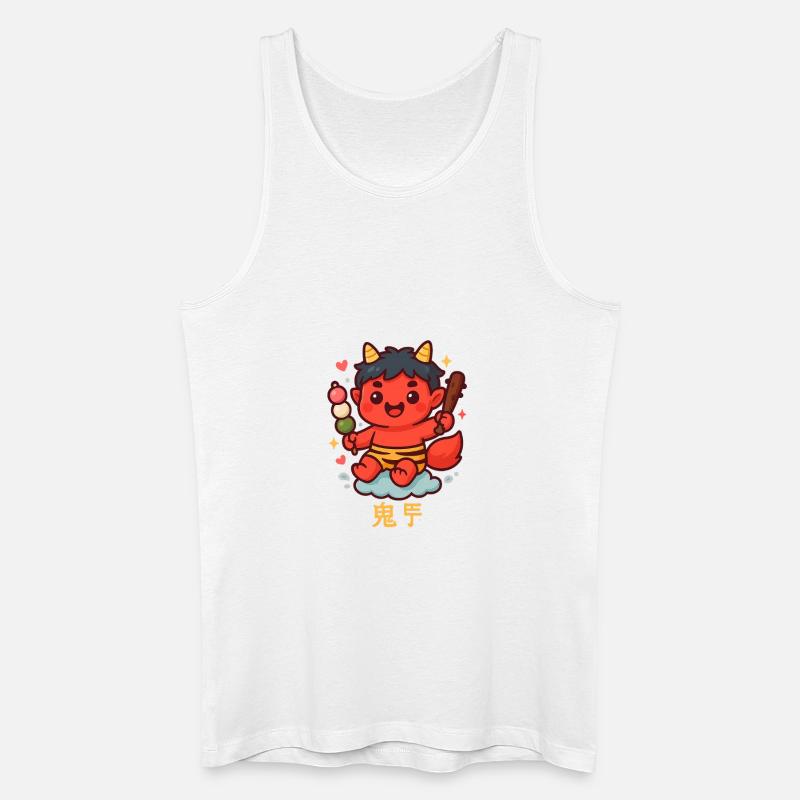 Süßer Oni mit Dango und Stock - Männer Bio Tank Top - Weiß