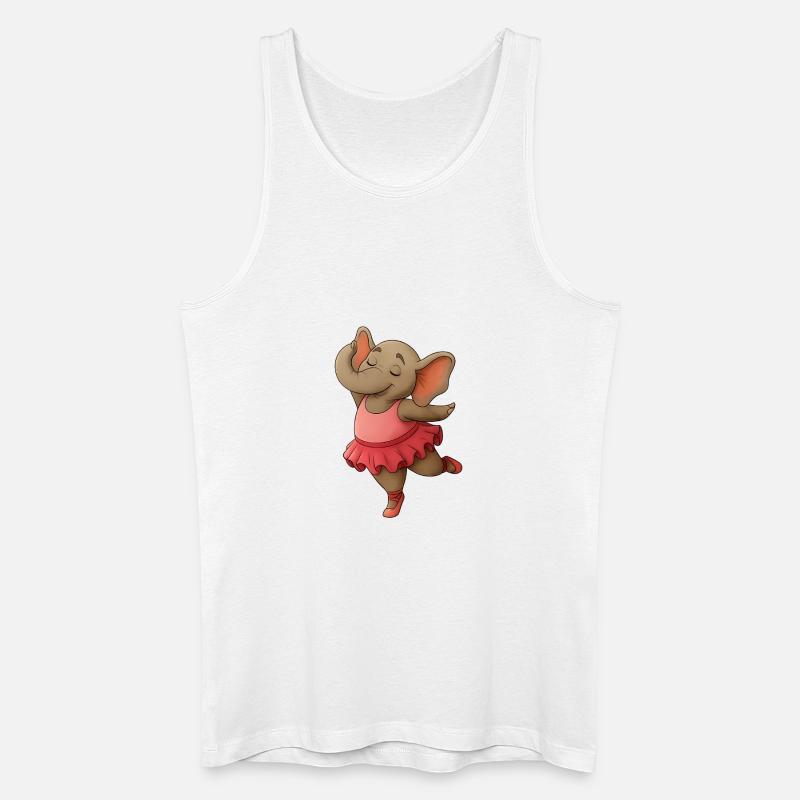 Tanzender Elefant im Tutu - Männer Bio Tank Top - Weiß
