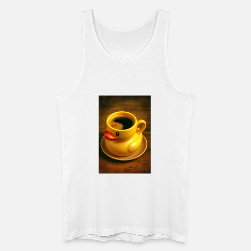 Badeente als Kaffeetasse - Männer Bio Tank Top - Weiß