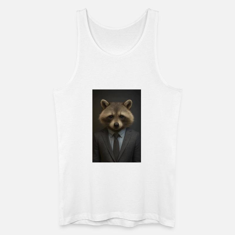 Waschbär im Anzug – Geschäftsstil - Männer Bio Tank Top - Weiß