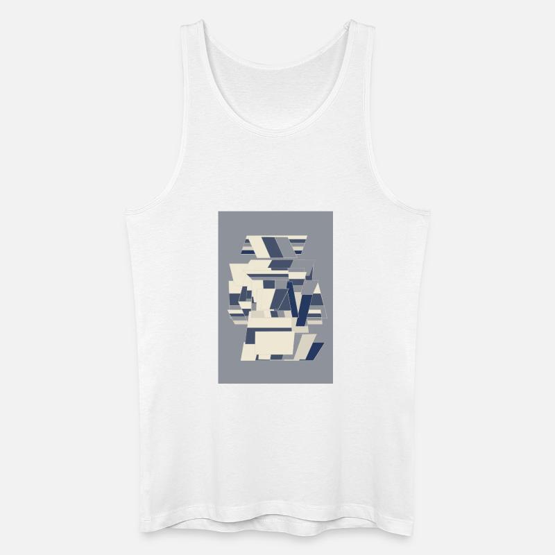 Blue Robot Warrior - Männer Bio Tank Top - Weiß