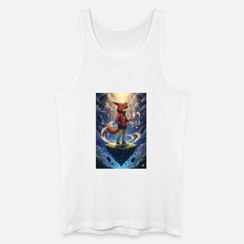 Fuchs im schwebenden Inselkristall - Männer Bio Tank Top - Weiß