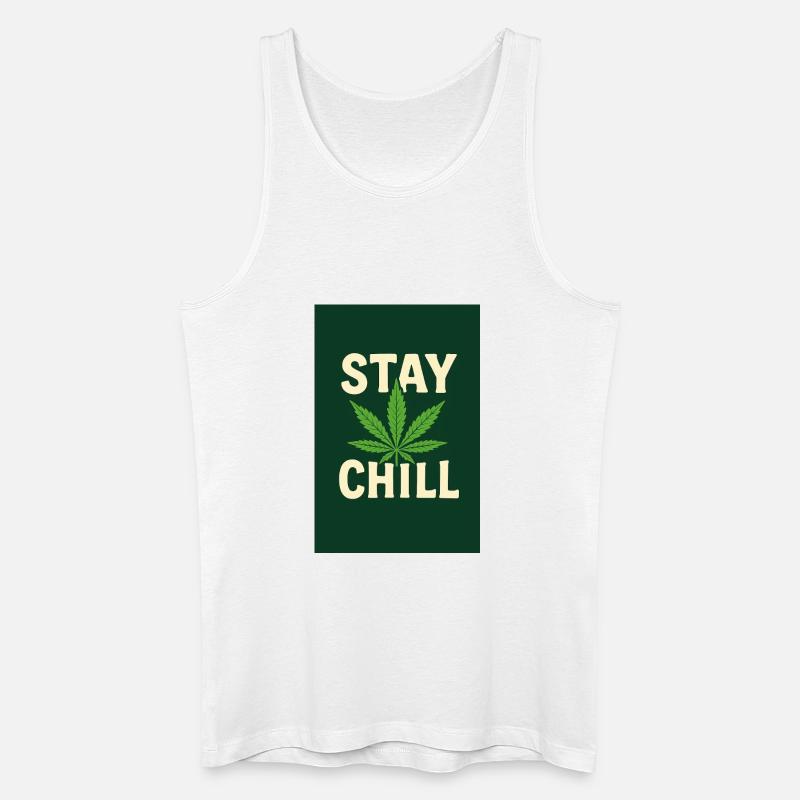 Stay Chill Cannabis Leaf - Men’s Organic Tank Top - white