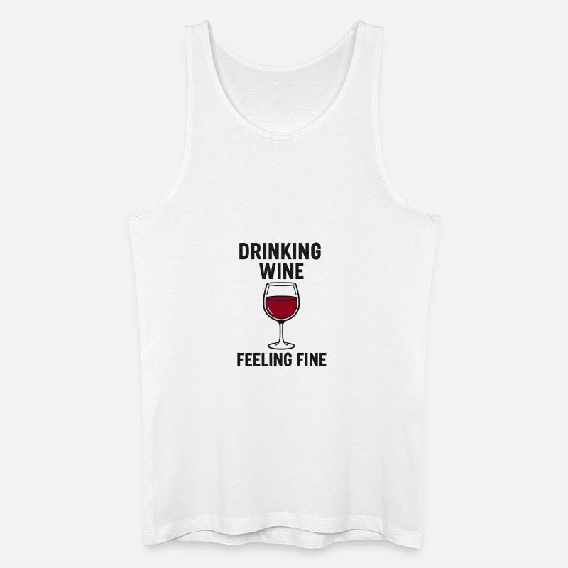 Drinking_Wine_-_Feeling_Fine - Männer Bio Tank Top - Weiß