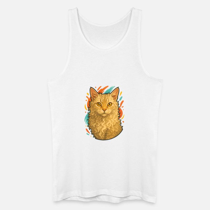 LaPerm Katze mit lebendigem Hintergrund - Männer Bio Tank Top - Weiß