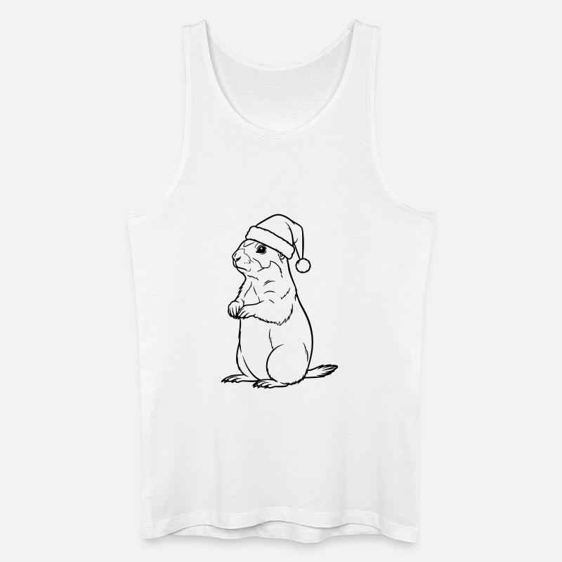 Weihnachts-Erdmännchen mit Mütze – Süßes Design - Männer Bio Tank Top - Weiß