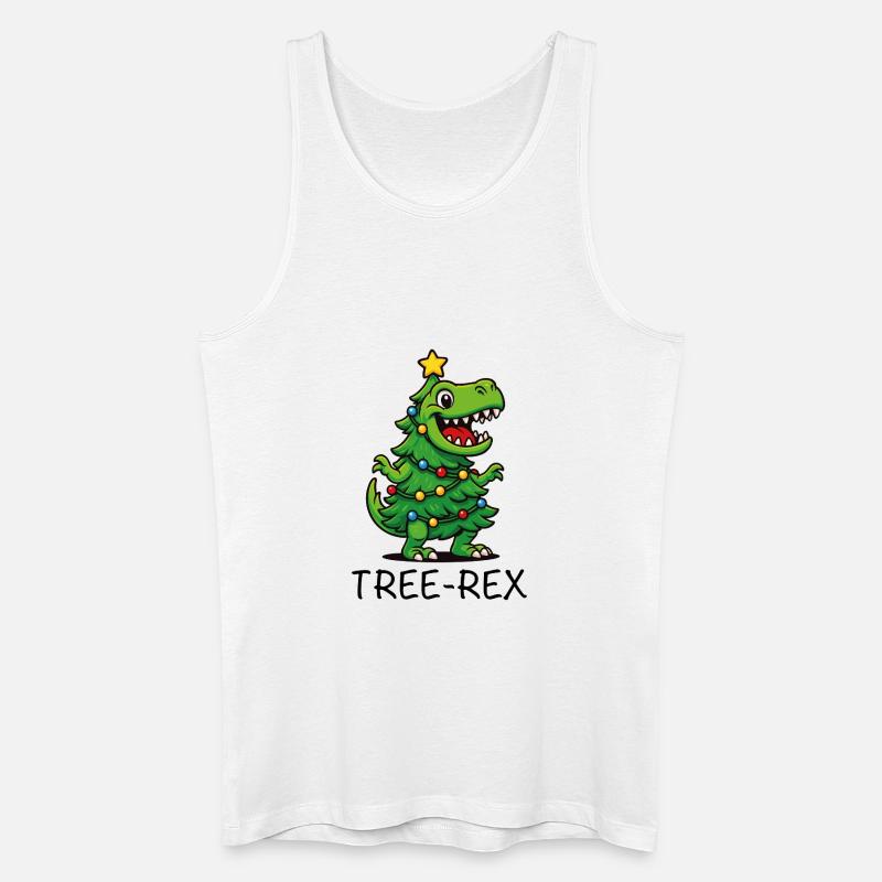 Tree-Rex – Dino de dessins animés mignons - Débardeur bio Homme - blanc