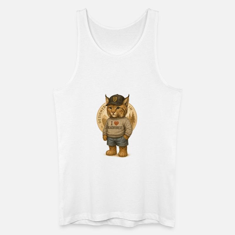Luchs I Love Blackforest - Männer Bio Tank Top - Weiß