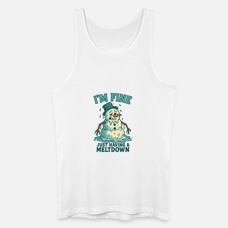 Schneemann Meltdown Ironie Sarkasmus - Männer Bio Tank Top - Weiß