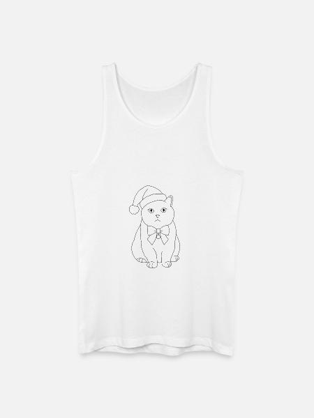 Chat de Noël - Débardeur bio Homme - blanc