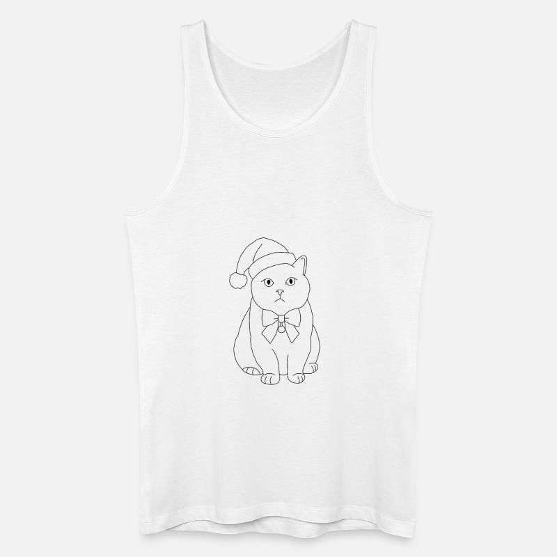 Weihnachtskatze - Männer Bio Tank Top - Weiß