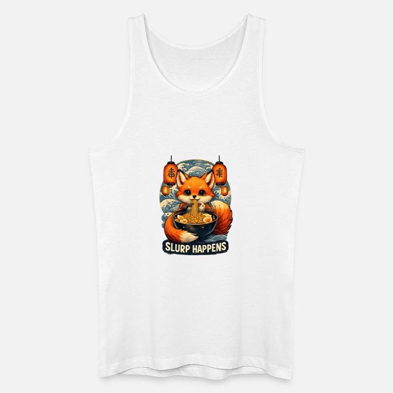 Fuchs Ramen Slurp Happens - Männer Bio Tank Top - Weiß