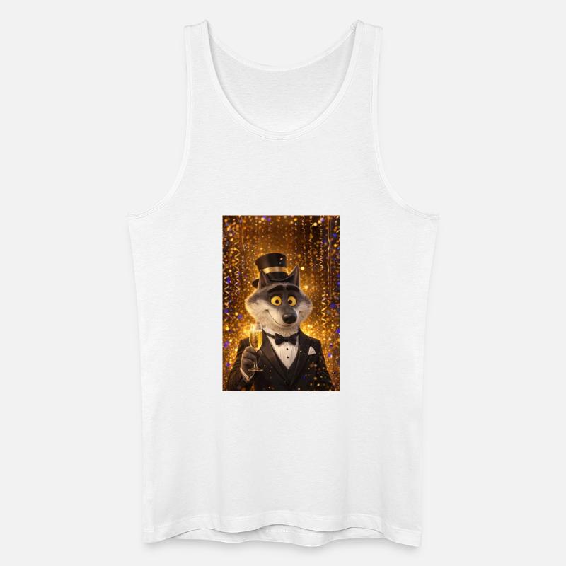 Eleganter Wolf am Abend - Männer Bio Tank Top - Weiß