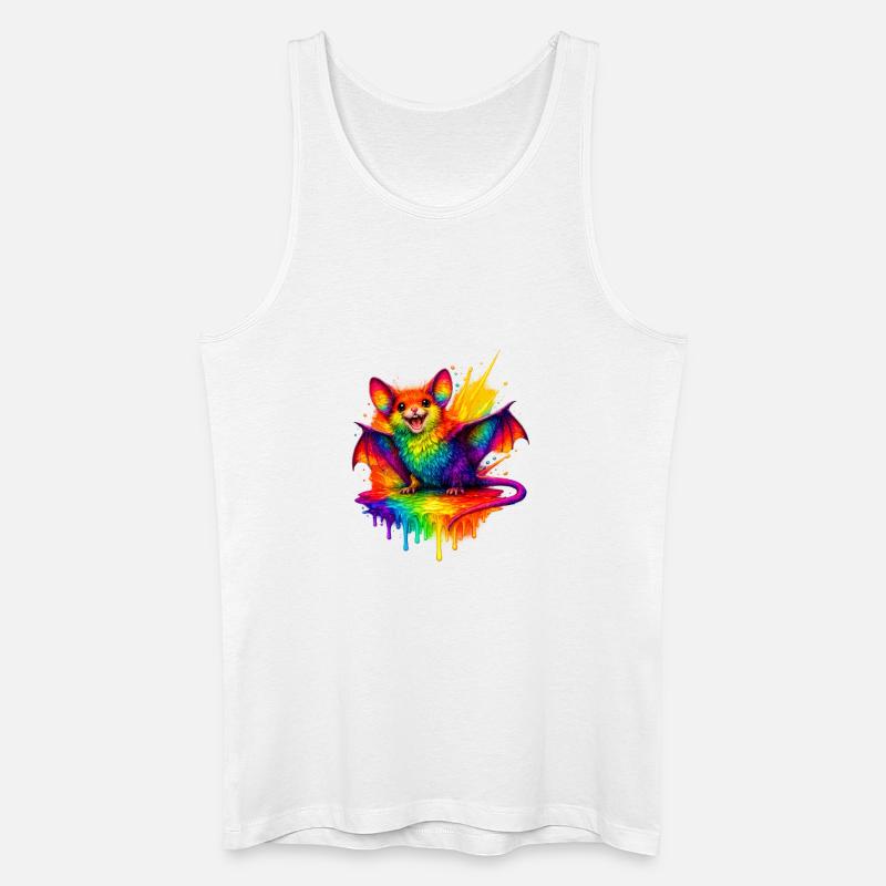 Regenbogenfledermaus Splash - Männer Bio Tank Top - Weiß