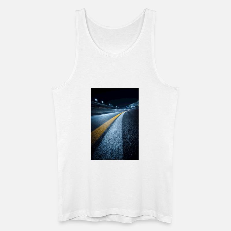 Mitternachts-Streckenhorizont - Männer Bio Tank Top - Weiß