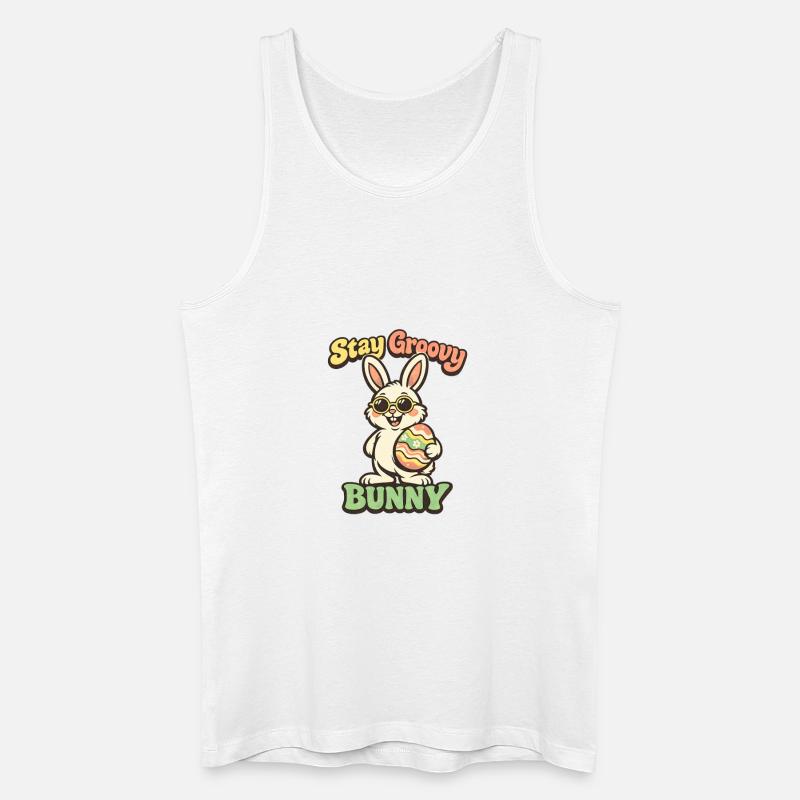Stay Groovy Bunny Easter Easter Bunny - Men’s Organic Tank Top - white