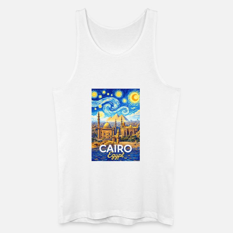 Cairo Nights: Pyramider og stjerner - Økologisk tanktop til mænd - hvid