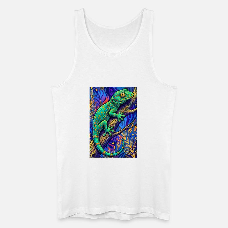 Gecko - Männer Bio Tank Top - Weiß