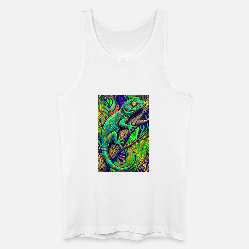 Gecko - Männer Bio Tank Top - Weiß