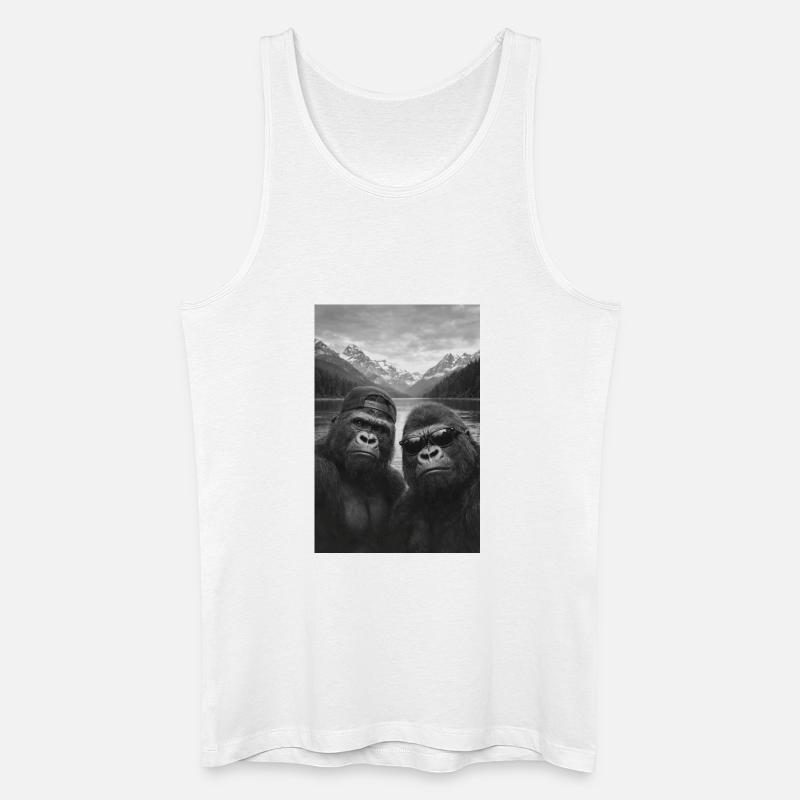 Gorilla Duo Bergsee - Männer Bio Tank Top - Weiß