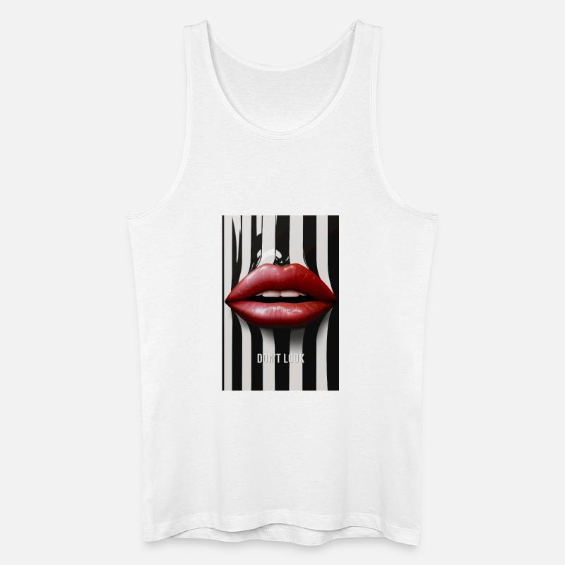 Don’t Look Lippen Statement Design - Männer Bio Tank Top - Weiß