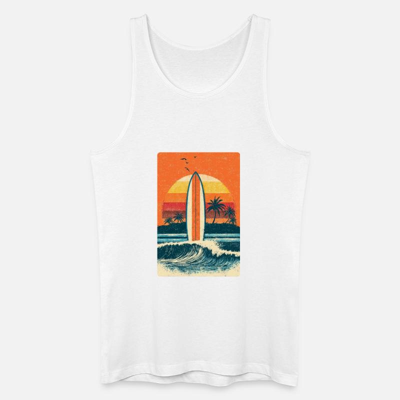 Surfboard Surfer - Männer Bio Tank Top - Weiß