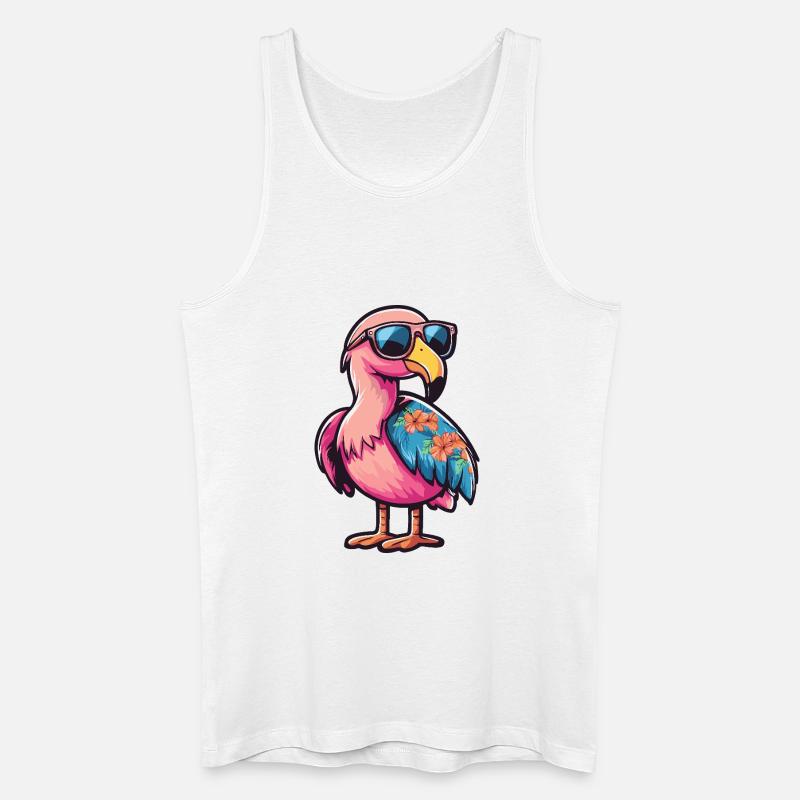 Flamingo Comic Urlaub - Männer Bio Tank Top - Weiß