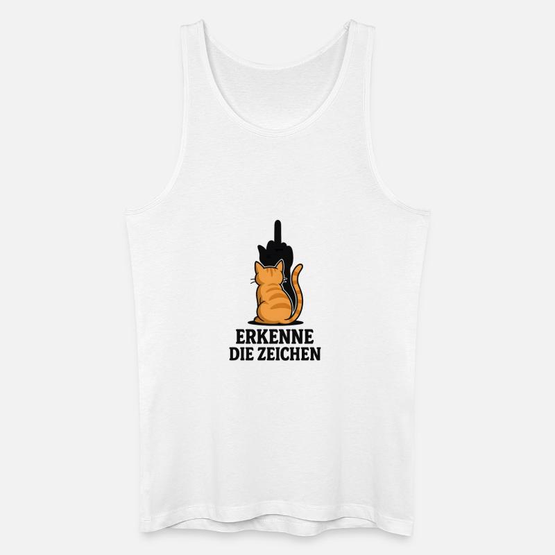 Katze mit Mittelfinger - Männer Bio Tank Top - Weiß