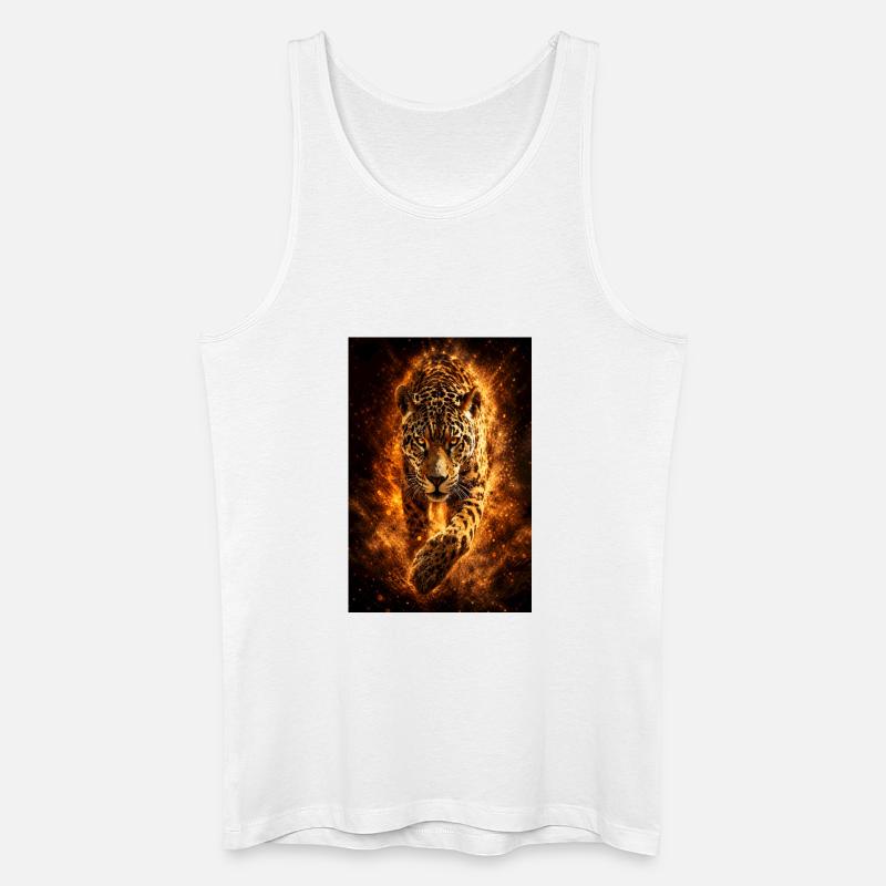 Inferno Leopard Feuer - Männer Bio Tank Top - Weiß