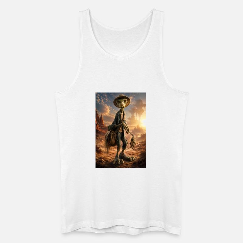 Staubiger Anhalter in Dunes - Männer Bio Tank Top - Weiß