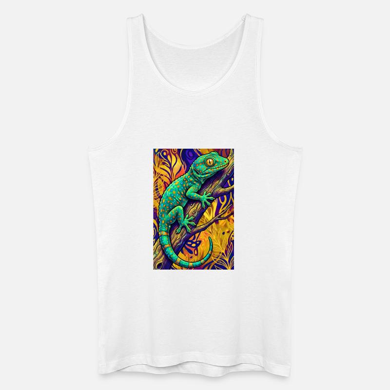 Gecko - Männer Bio Tank Top - Weiß
