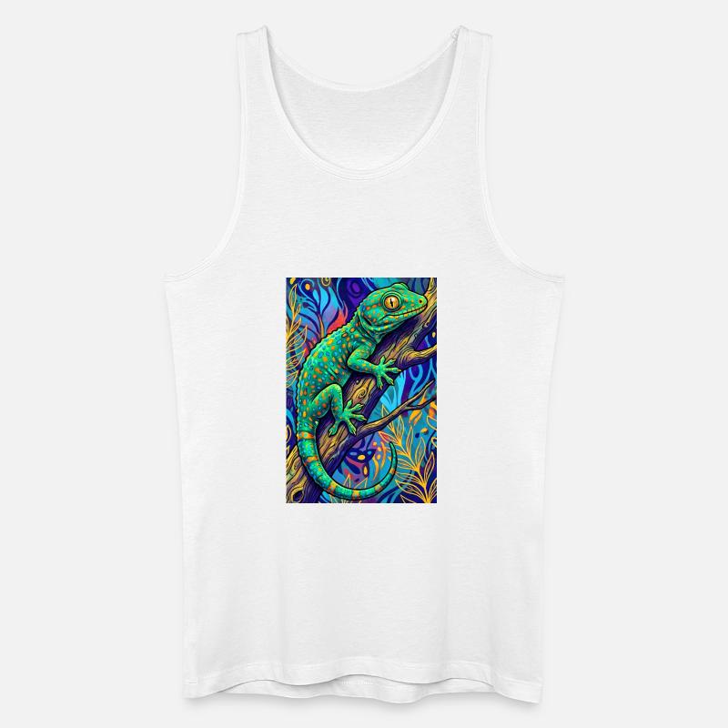 Gecko - Männer Bio Tank Top - Weiß