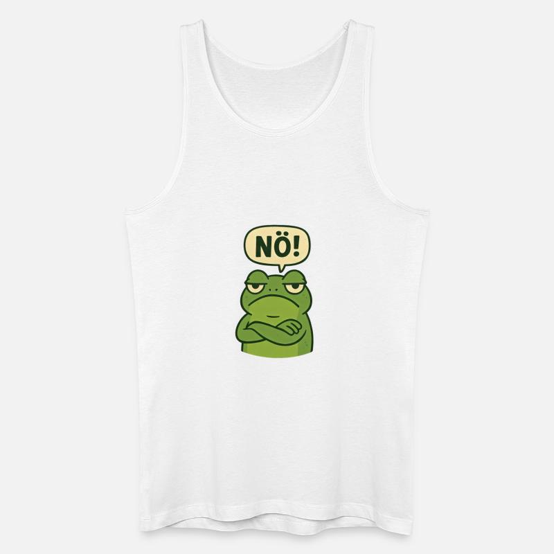 Nö Frosch Statement - Männer Bio Tank Top - Weiß